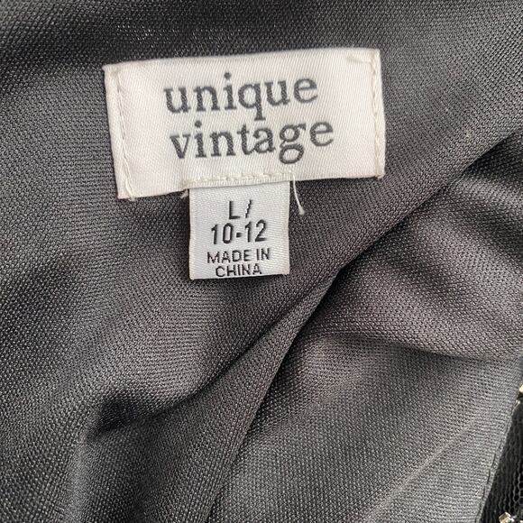 Unique Vintage 1920's Gatsby Flapper Dress Black and Silver Size Large - Picture 5 of 6